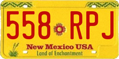 NM license plate 558RPJ