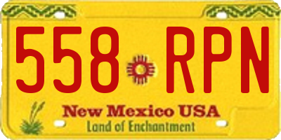 NM license plate 558RPN