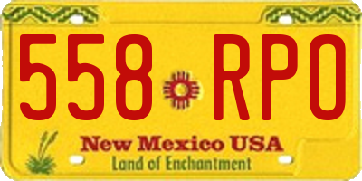 NM license plate 558RPO
