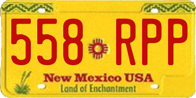 NM license plate 558RPP