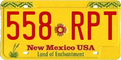 NM license plate 558RPT