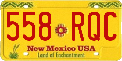 NM license plate 558RQC