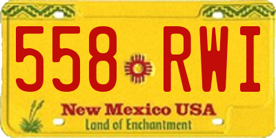 NM license plate 558RWI