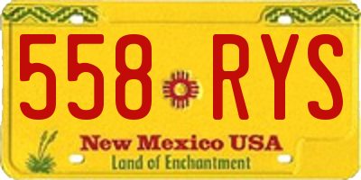 NM license plate 558RYS