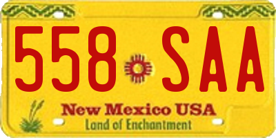NM license plate 558SAA