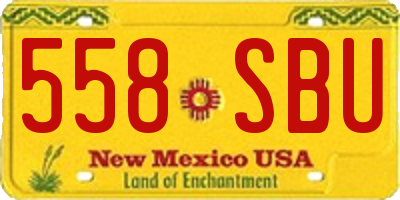 NM license plate 558SBU