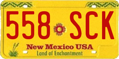 NM license plate 558SCK