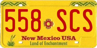 NM license plate 558SCS
