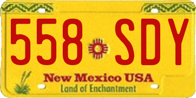 NM license plate 558SDY