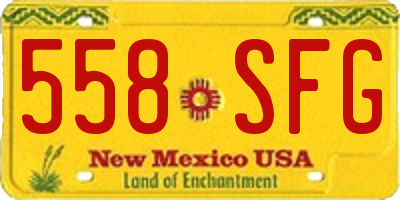 NM license plate 558SFG