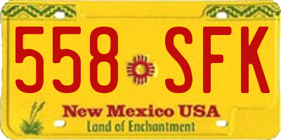 NM license plate 558SFK