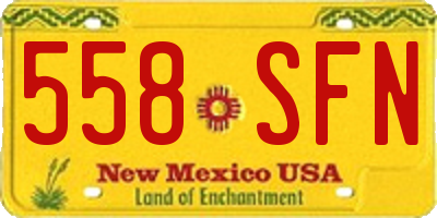 NM license plate 558SFN
