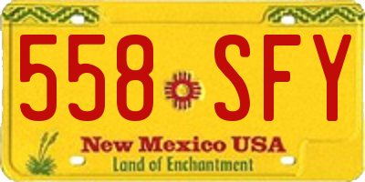 NM license plate 558SFY