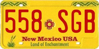 NM license plate 558SGB