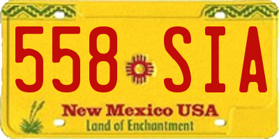NM license plate 558SIA