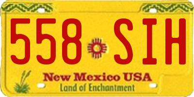 NM license plate 558SIH