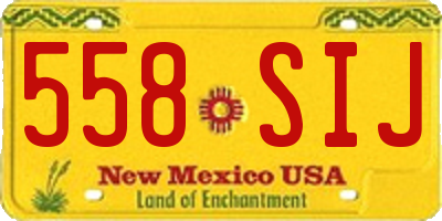NM license plate 558SIJ