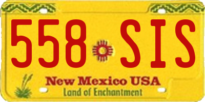 NM license plate 558SIS