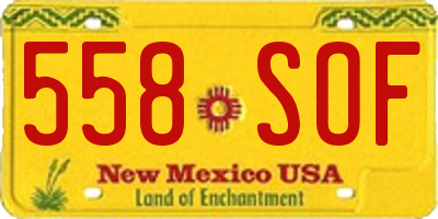 NM license plate 558SOF