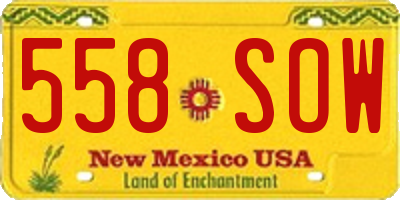NM license plate 558SOW