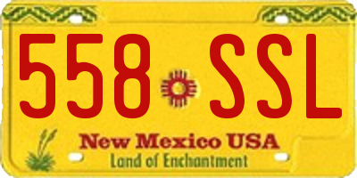 NM license plate 558SSL