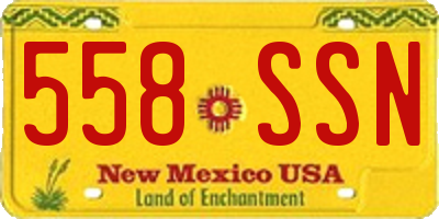 NM license plate 558SSN