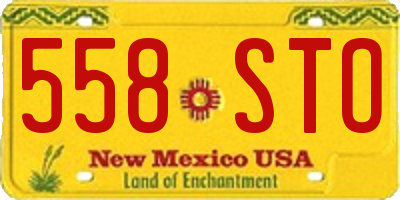 NM license plate 558STO