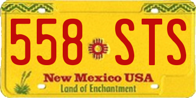 NM license plate 558STS