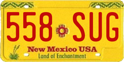 NM license plate 558SUG
