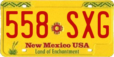 NM license plate 558SXG