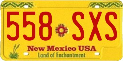 NM license plate 558SXS