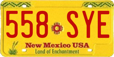 NM license plate 558SYE