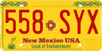 NM license plate 558SYX