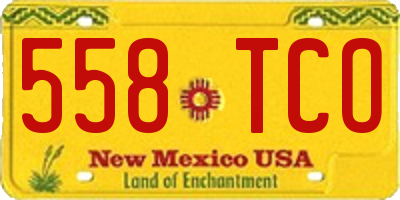 NM license plate 558TCO
