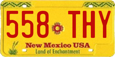 NM license plate 558THY