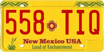 NM license plate 558TIQ