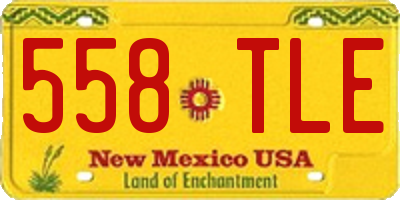 NM license plate 558TLE