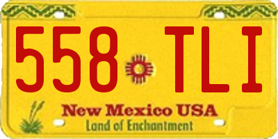 NM license plate 558TLI