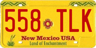 NM license plate 558TLK