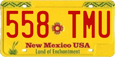 NM license plate 558TMU