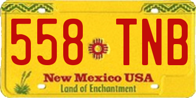 NM license plate 558TNB