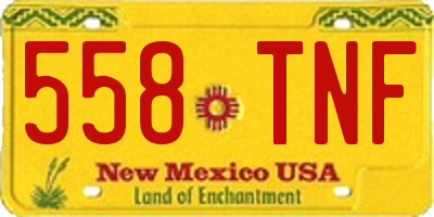 NM license plate 558TNF