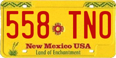 NM license plate 558TNO