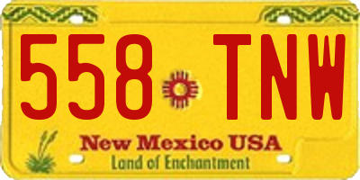 NM license plate 558TNW