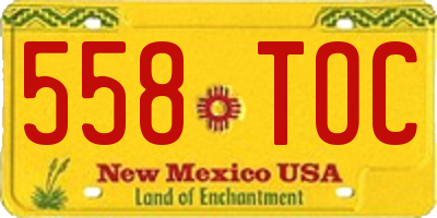 NM license plate 558TOC
