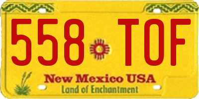 NM license plate 558TOF