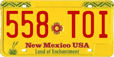 NM license plate 558TOI