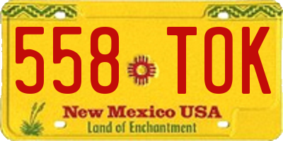 NM license plate 558TOK