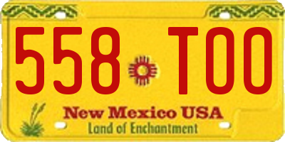 NM license plate 558TOO