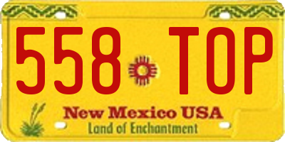 NM license plate 558TOP